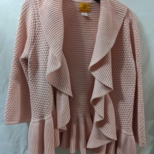 Waterfall sweater cardigan.  Ruby Red size large